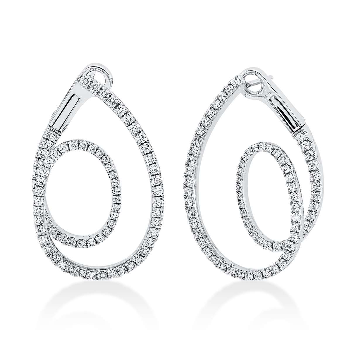 diamond full cut modern woman earrings in white gold