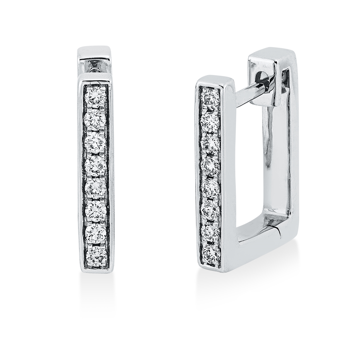 diamond full cut modern woman hoops & huggies in white gold