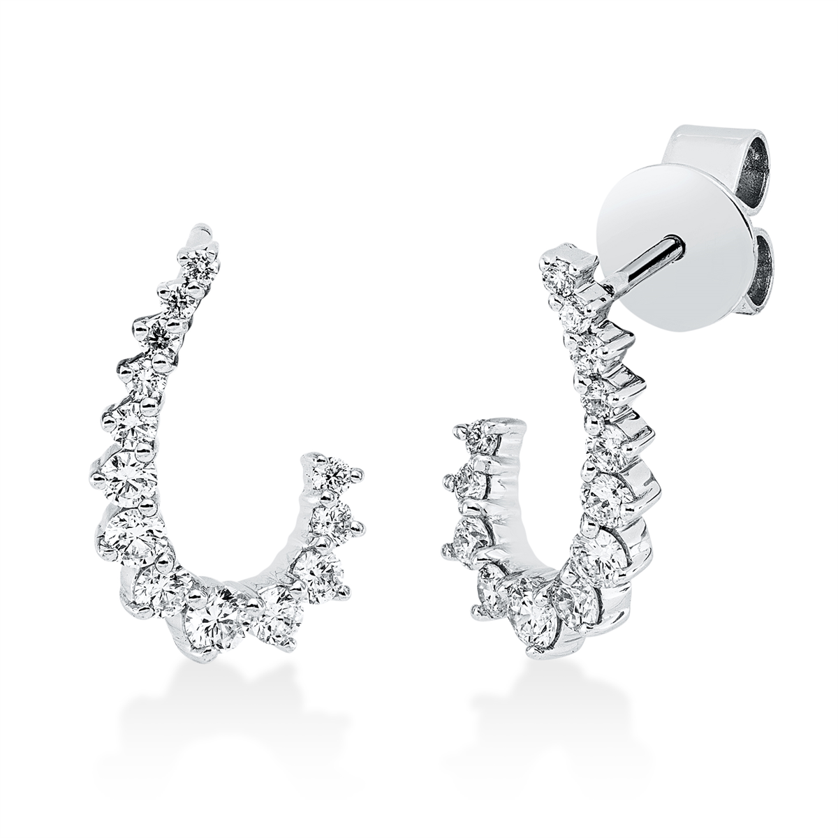 diamond full cut modern woman earrings in white gold