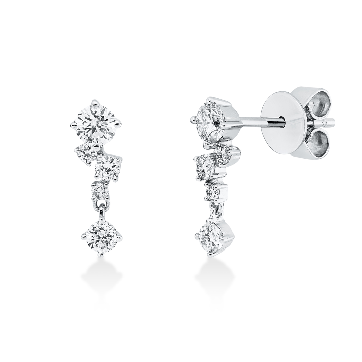 diamond full cut modern woman studs in white gold