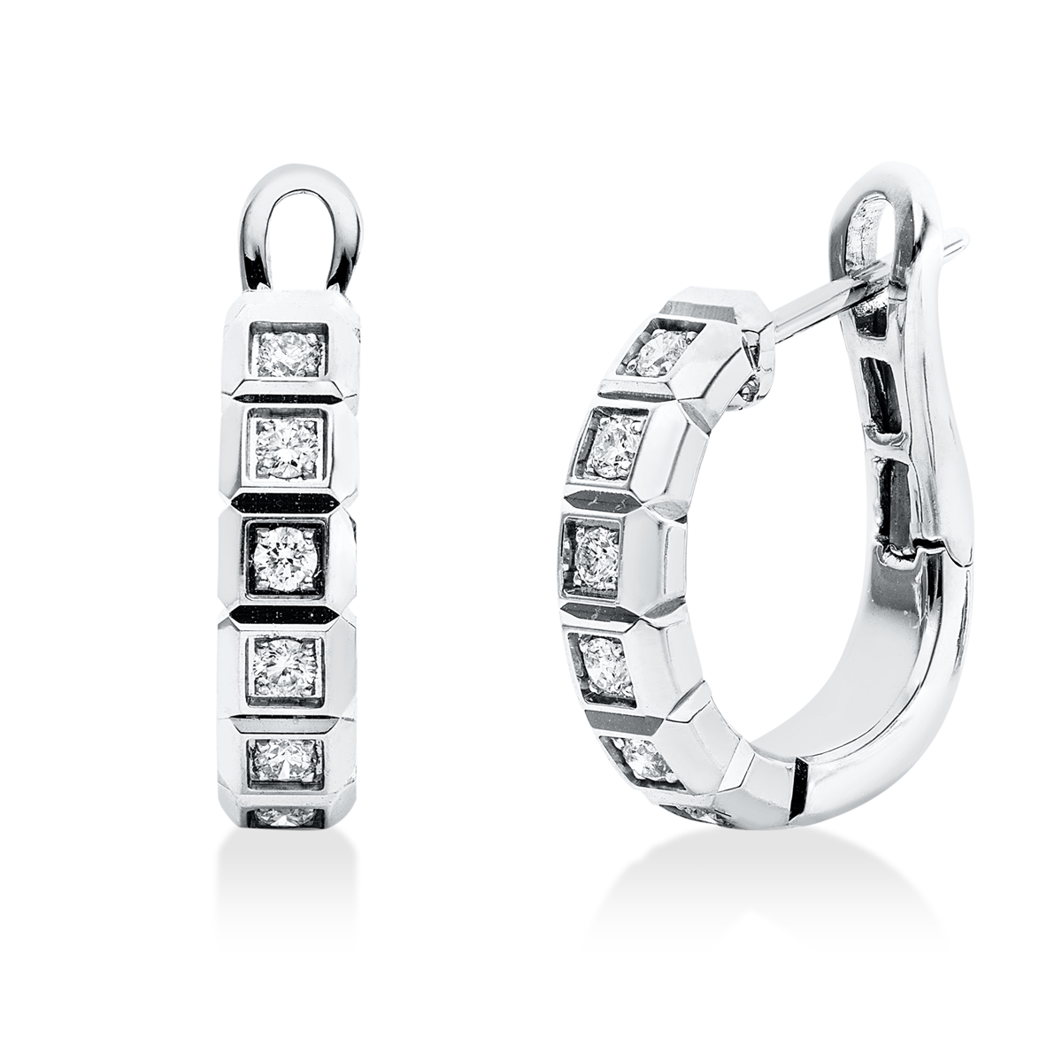 diamond full cut multi-stone hoops & huggies in white gold