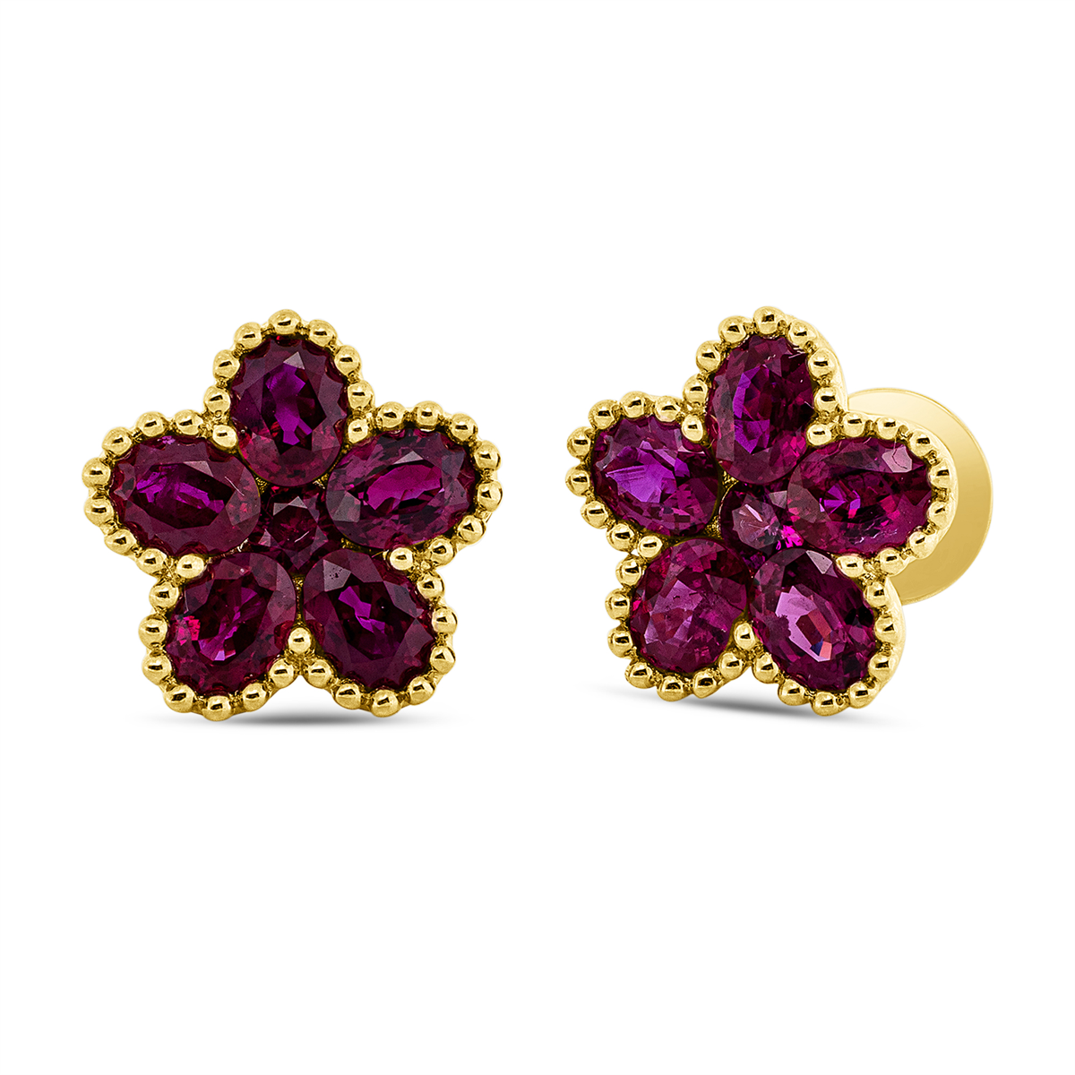 gekleurde stenen klassieke oorknopjes - 2V327