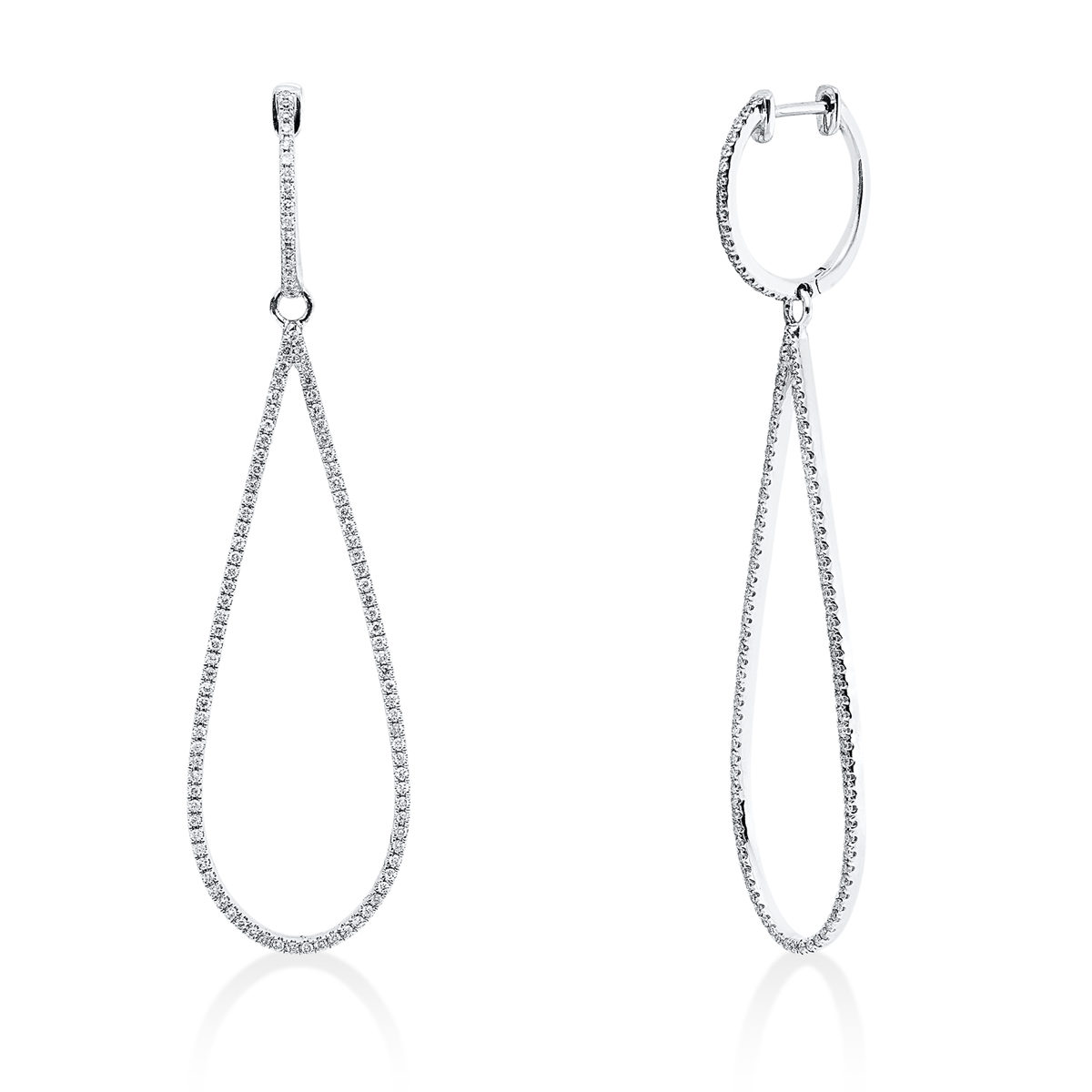 diamond full cut modern woman earrings in white gold