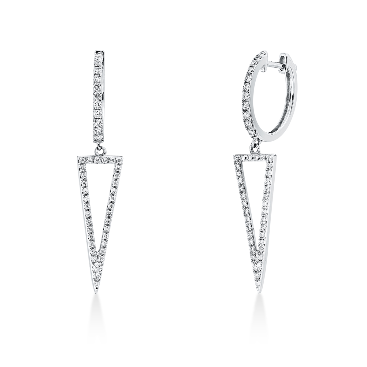 diamond full cut modern woman earrings in white gold