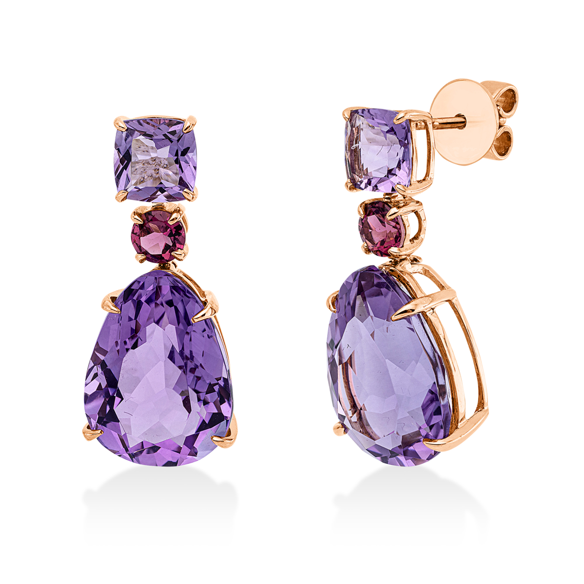 colored stone fashion earrings - 2V407