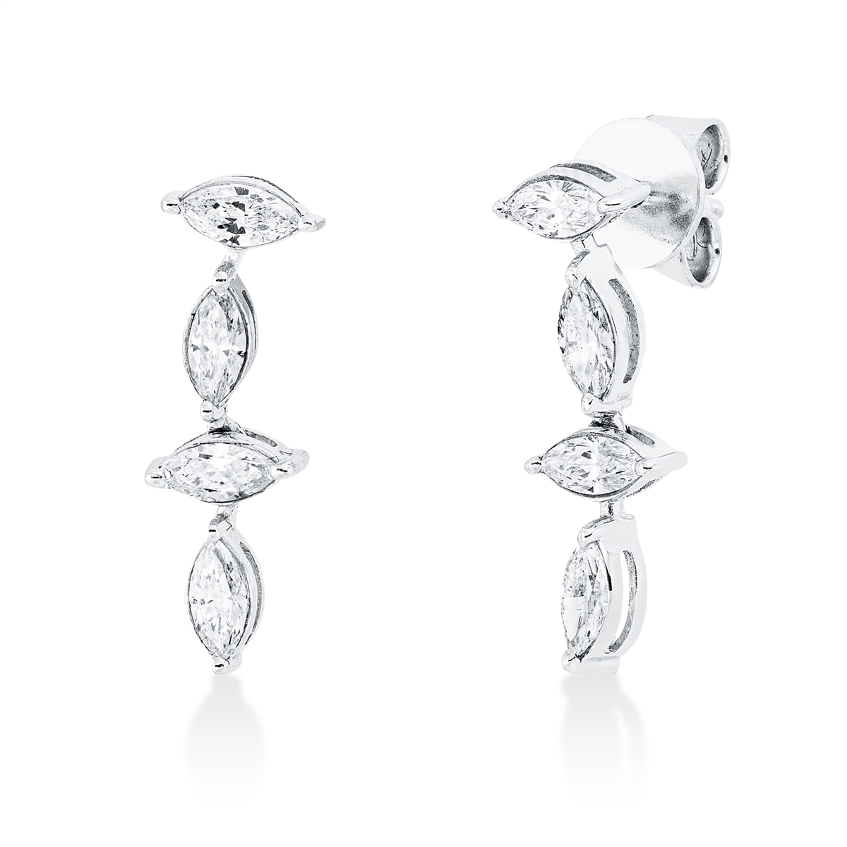marquise exclusive earrings in white gold