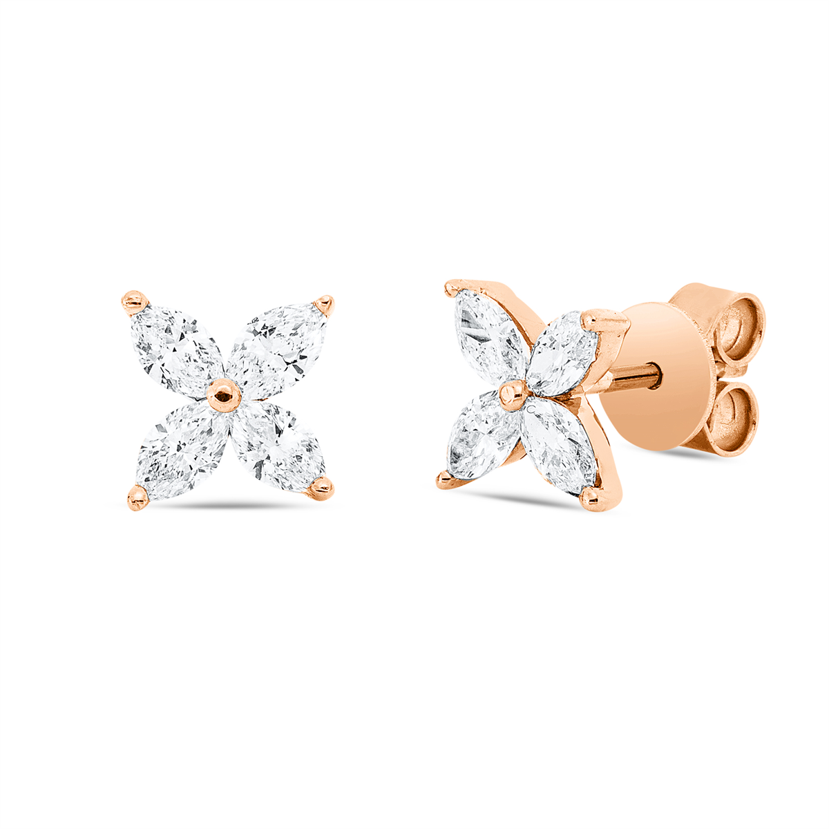 marquise modern woman studs in red gold