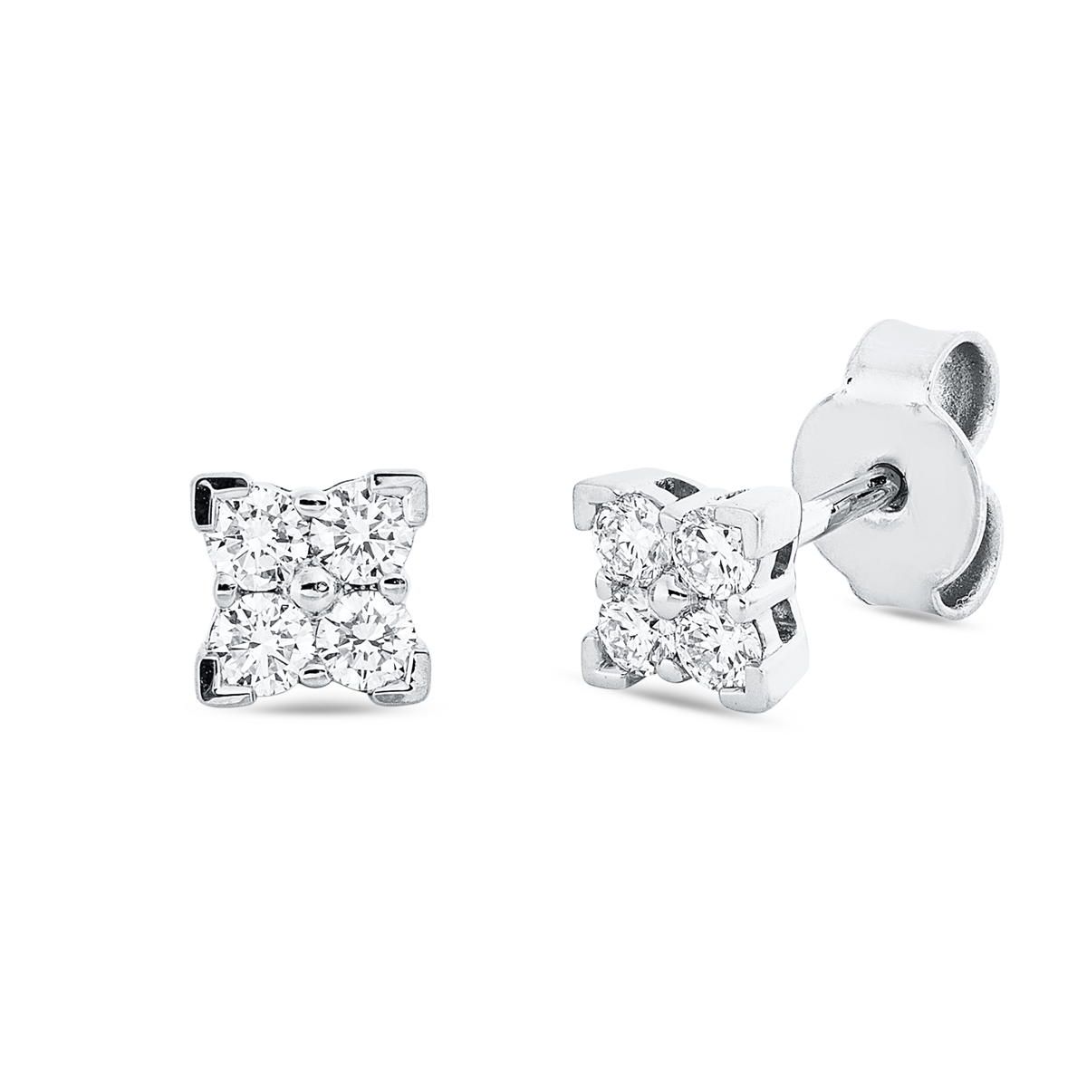 diamond full cut illusion classic studs in white gold