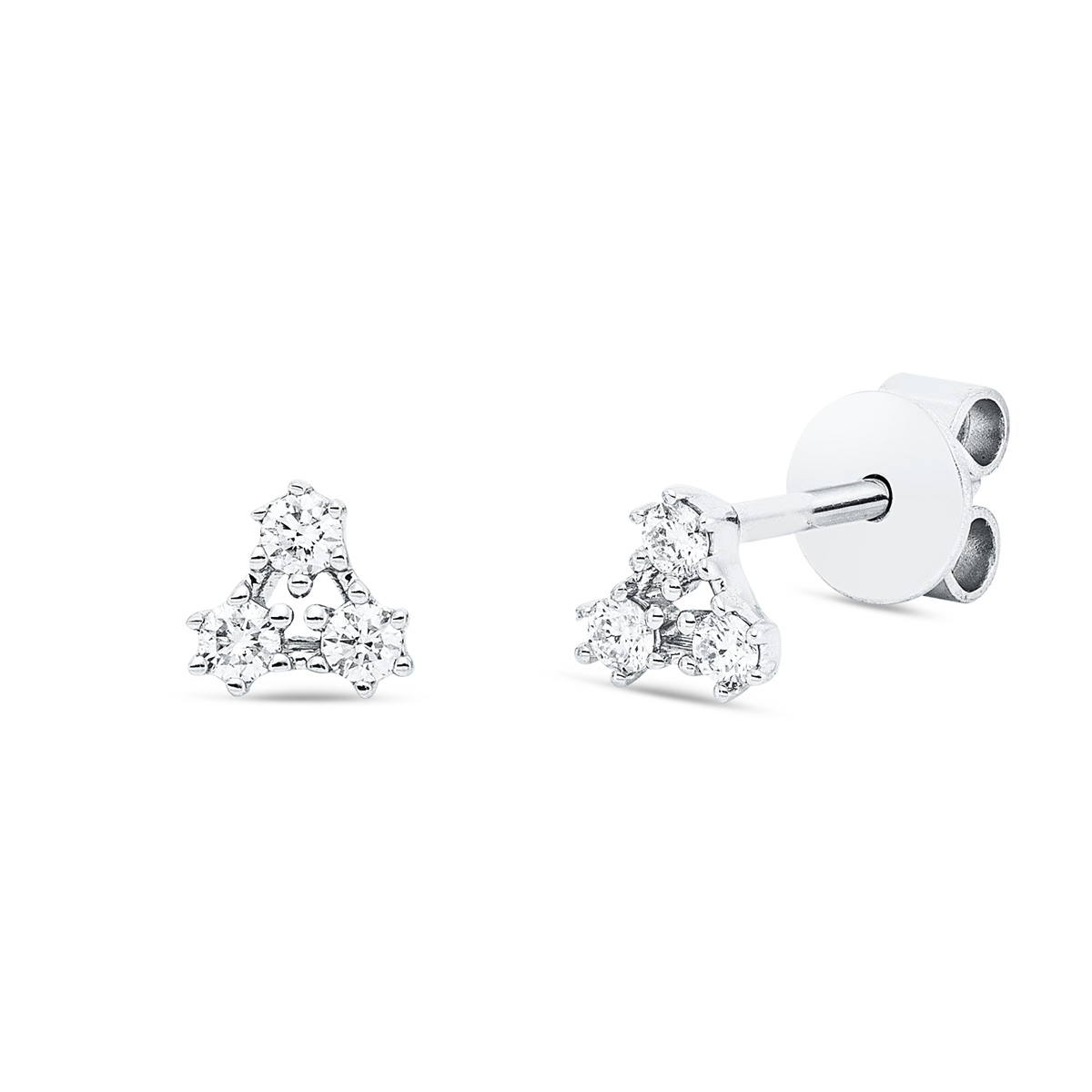 diamond full cut modern woman studs in white gold
