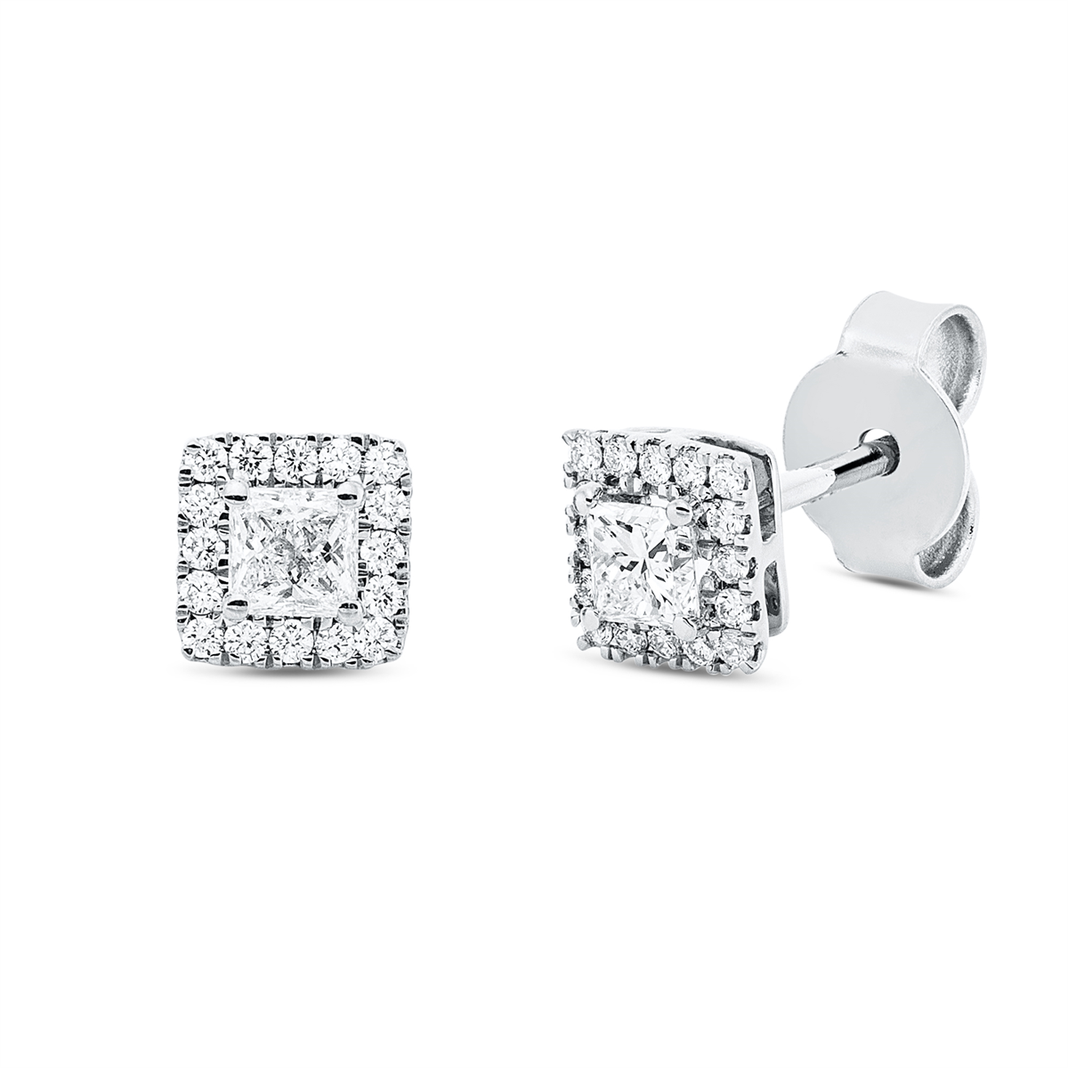 solitaire met accentstenen studs - 2V743
