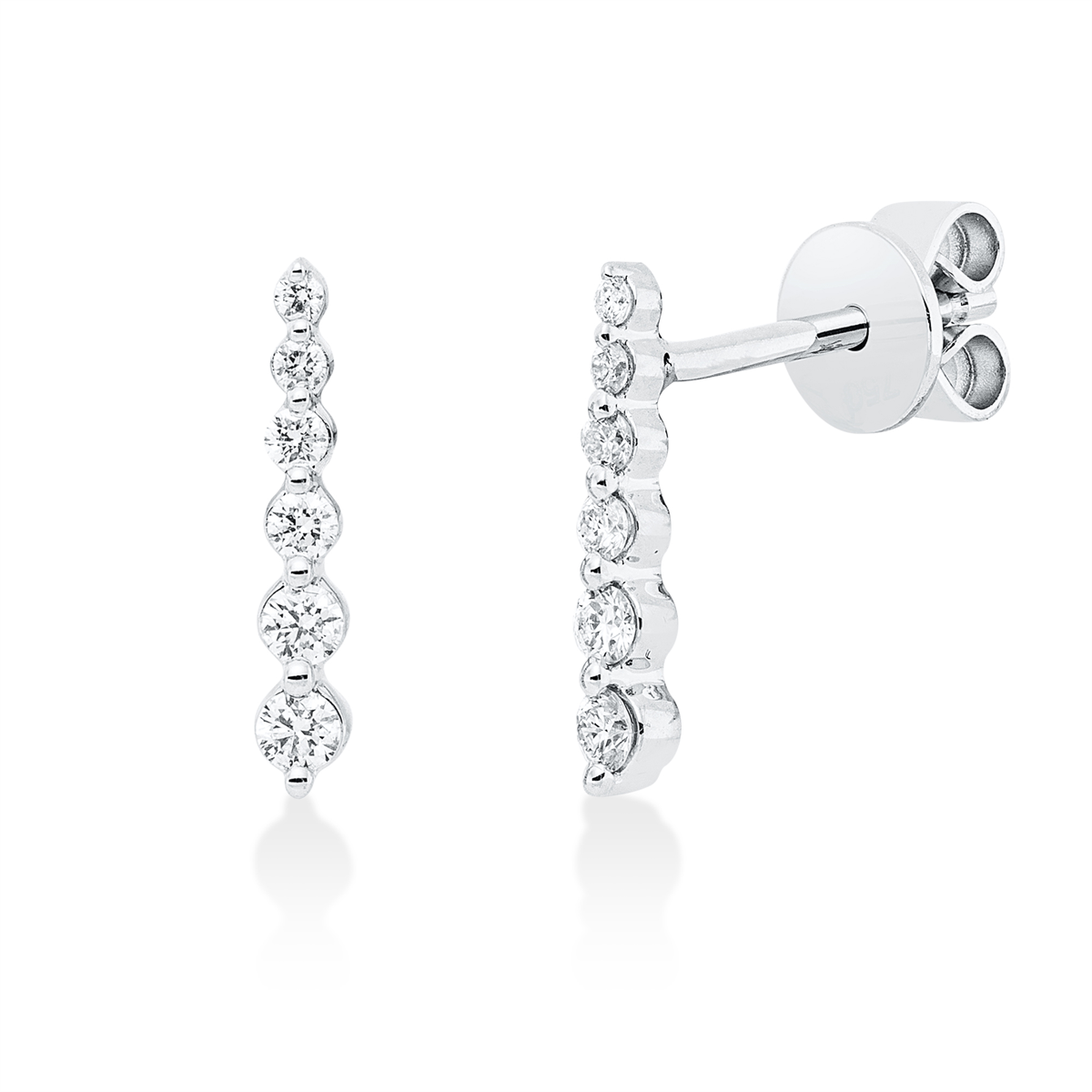 diamond full cut modern woman studs in white gold