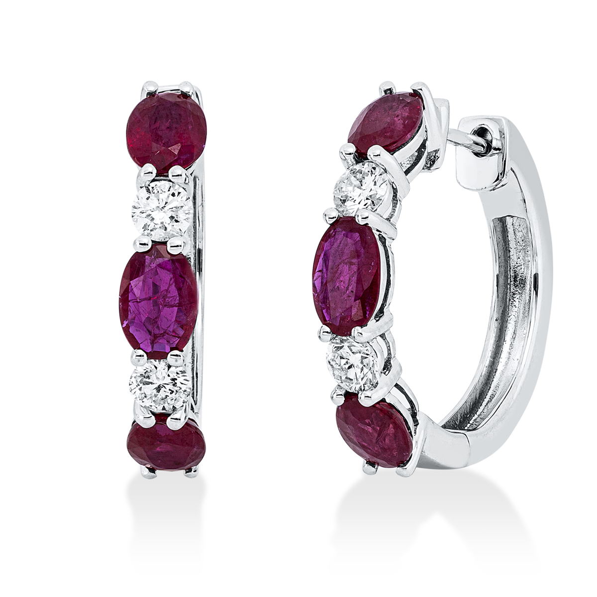 colored stone classic hoops & huggies - 2V893