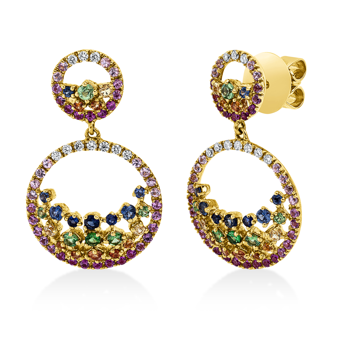colored stone classic earrings - 2V947