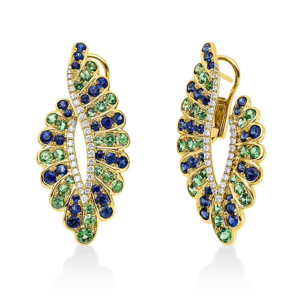 colored stone classic earrings - 2V954