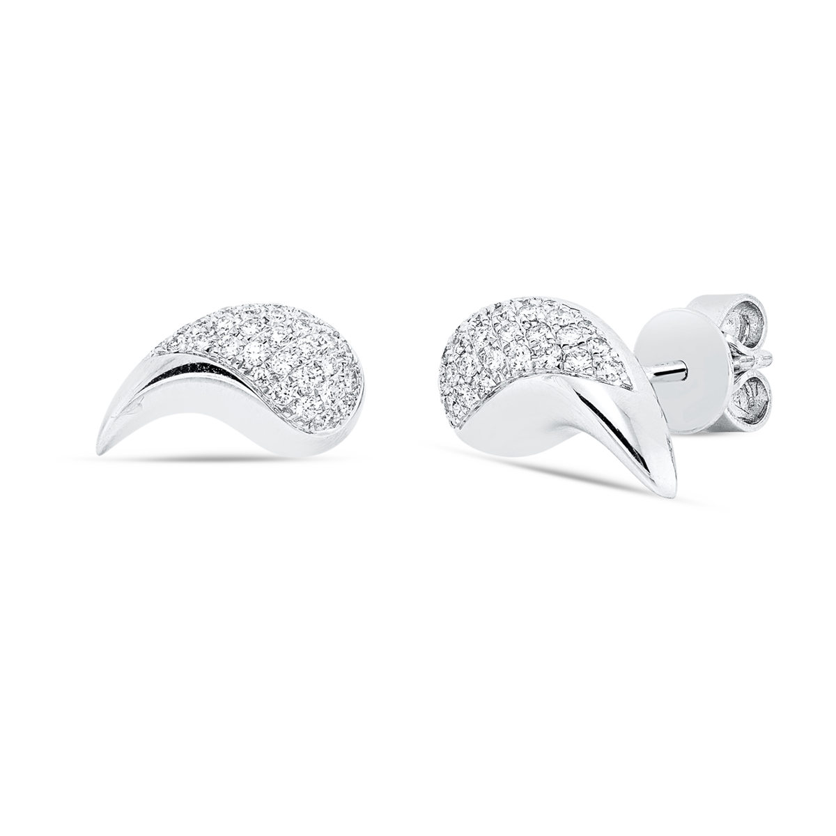 diamond full cut pavé studs in white gold