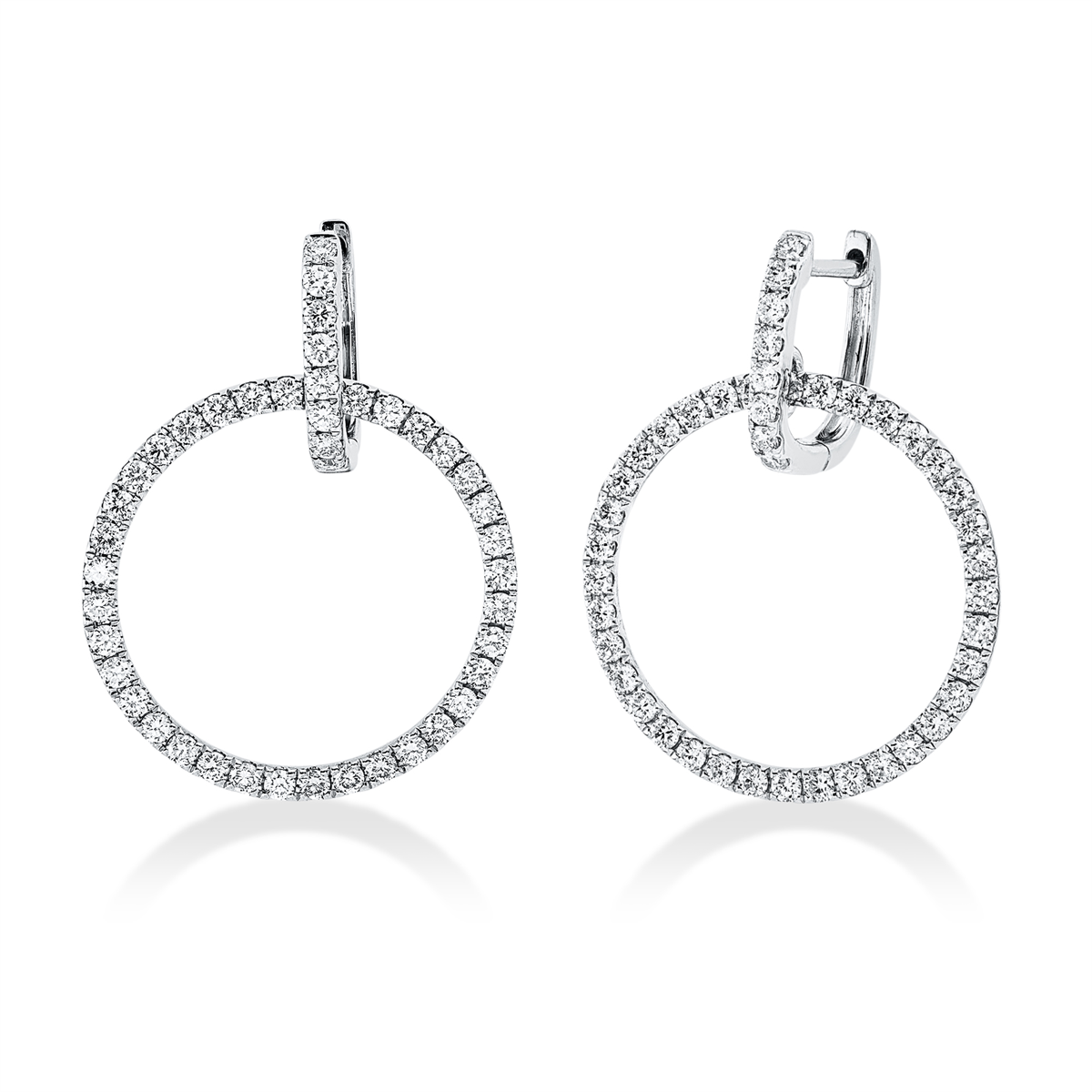 diamond full cut modern woman earrings in white gold