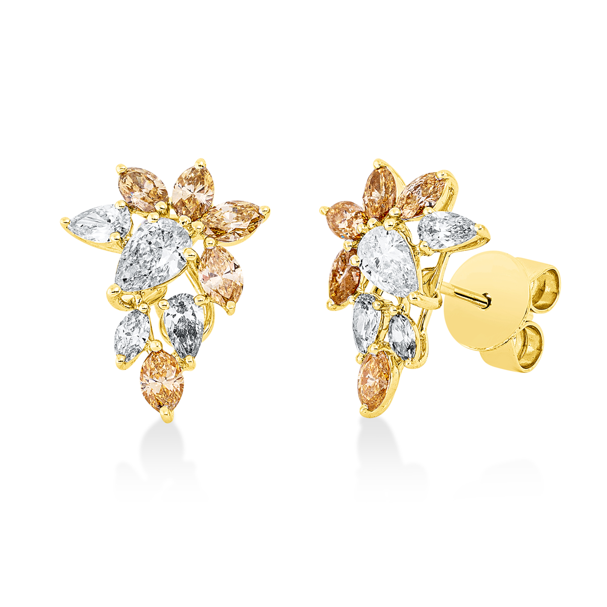 fancy colored diamond studs - 2W063