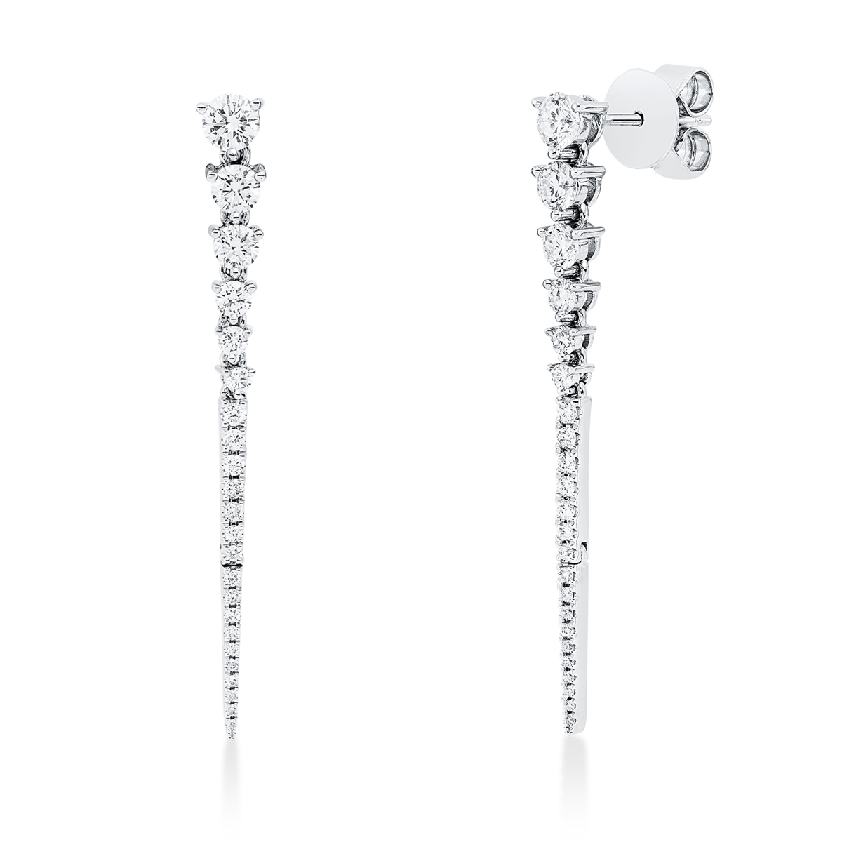 diamond full cut modern woman earrings in white gold