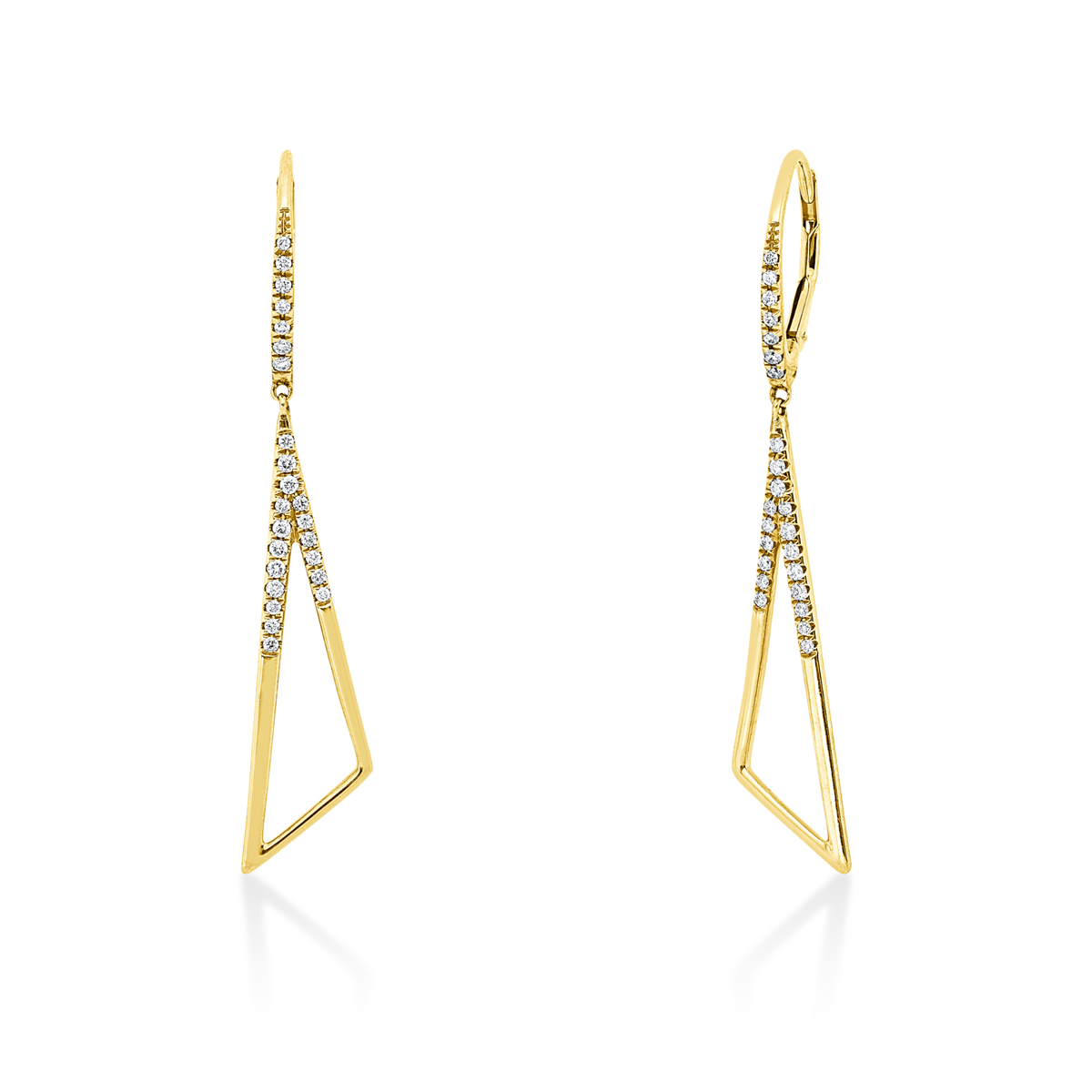 diamond full cut modern woman earrings in yellow gold