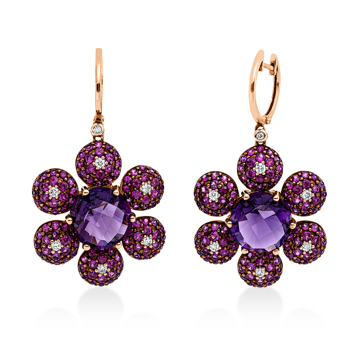 colored stone fashion earrings - 2W110