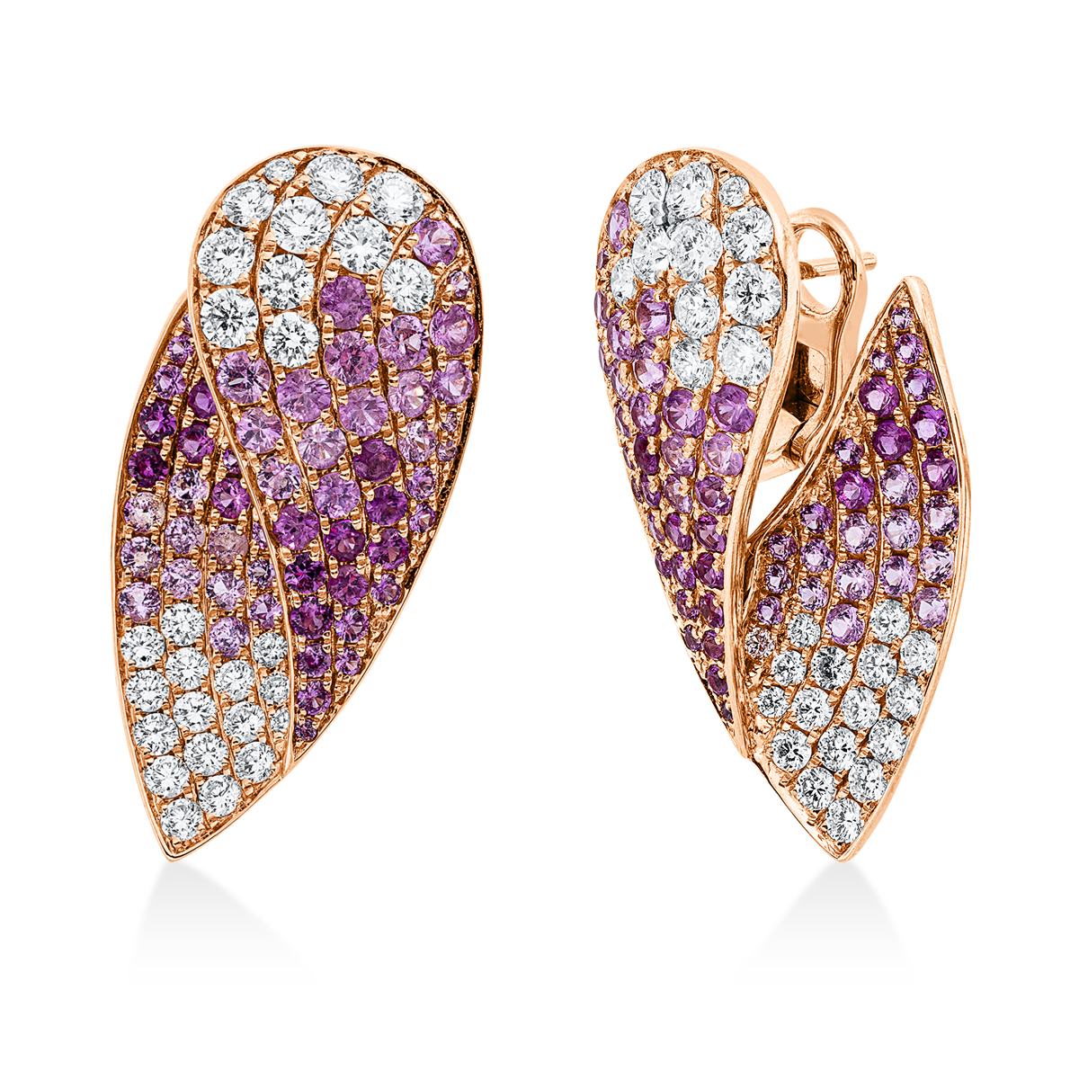 Klassieke oorbellen met gekleurde stenen - 2W133