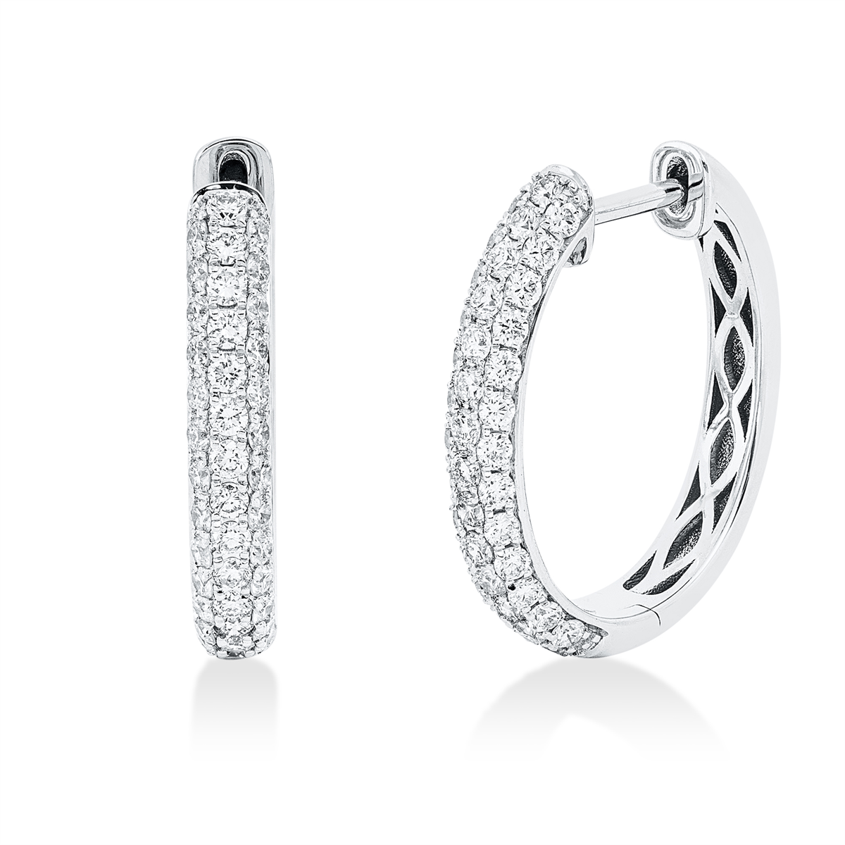 diamond full cut pavé hoops & huggies in white gold