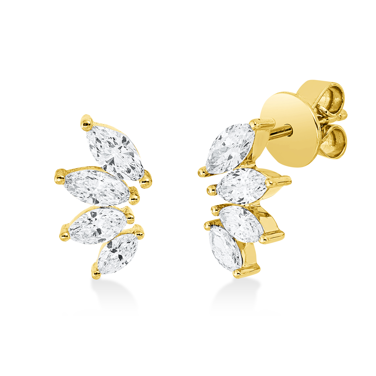 marquise modern woman studs in yellow gold