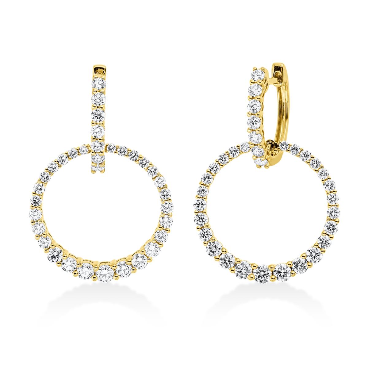 diamond full cut multi-stone hoops & huggies in yellow gold
