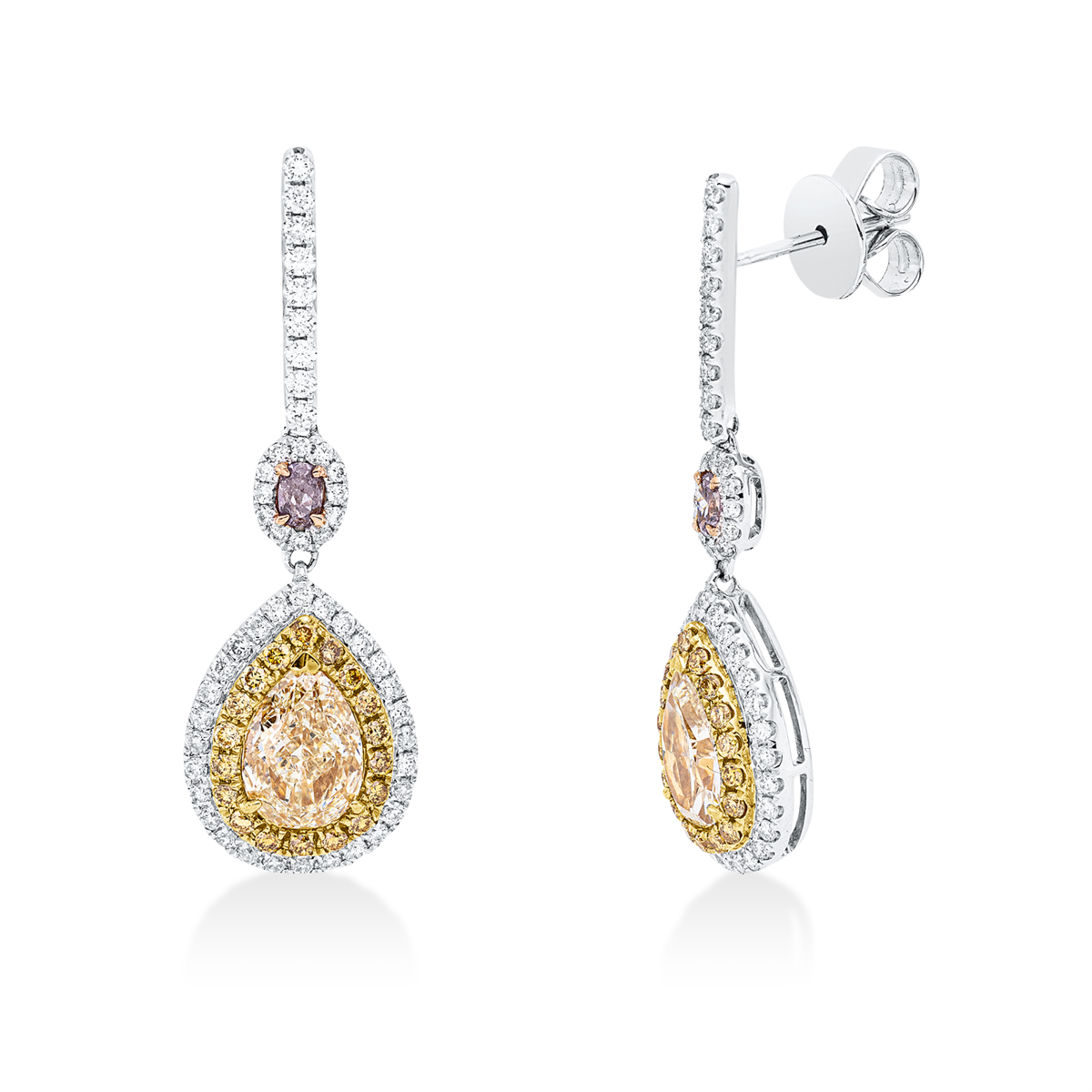 oorbellen met gekleurde diamanten - 2W304