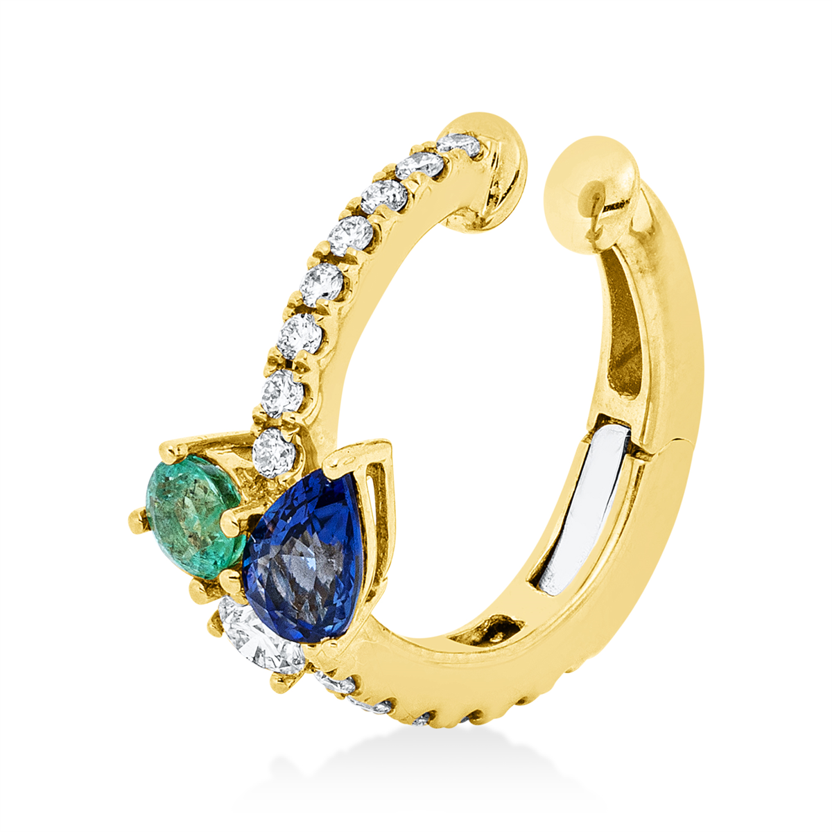 colored stone classic hoops & huggies - 2W313