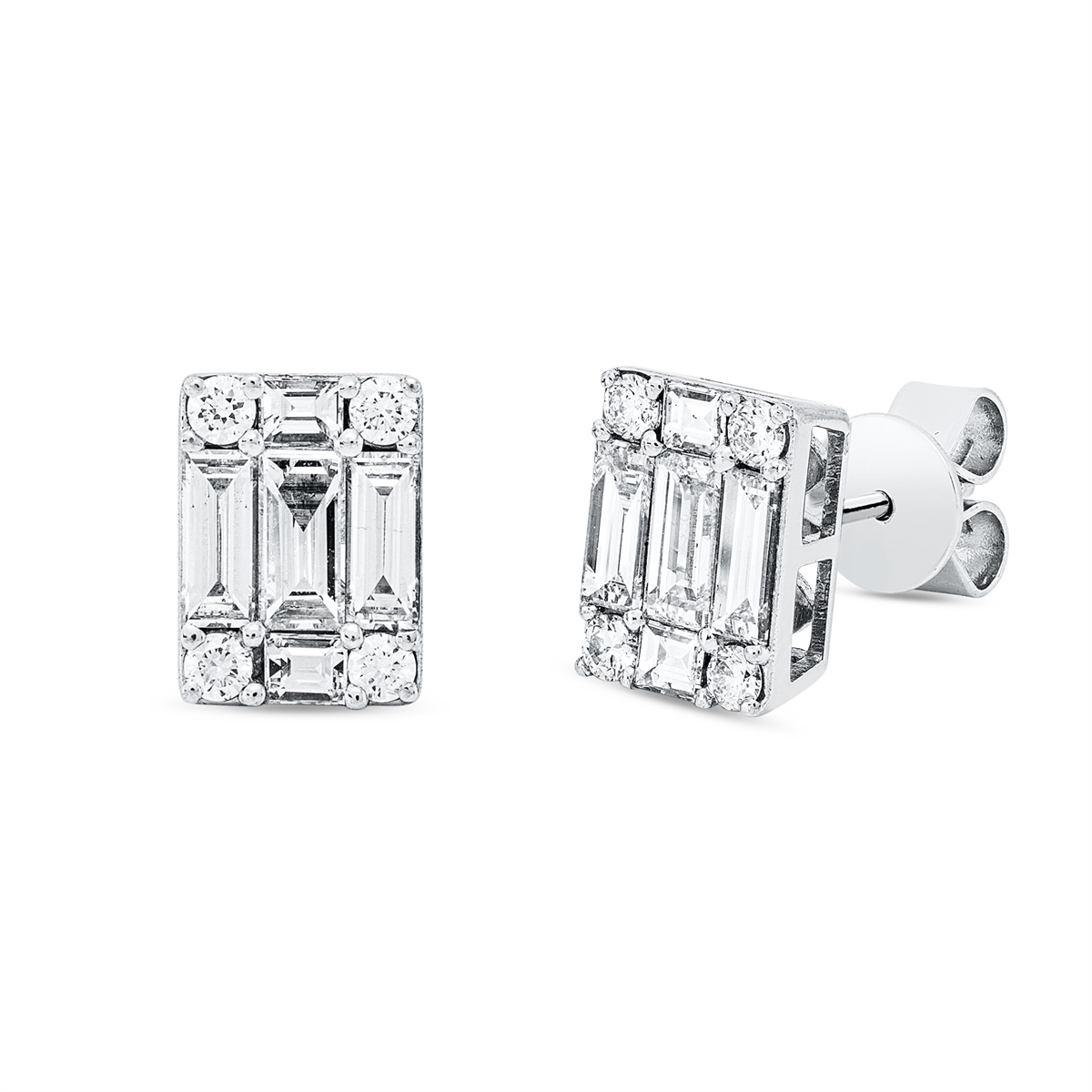 baguette illusion studs - 2W345