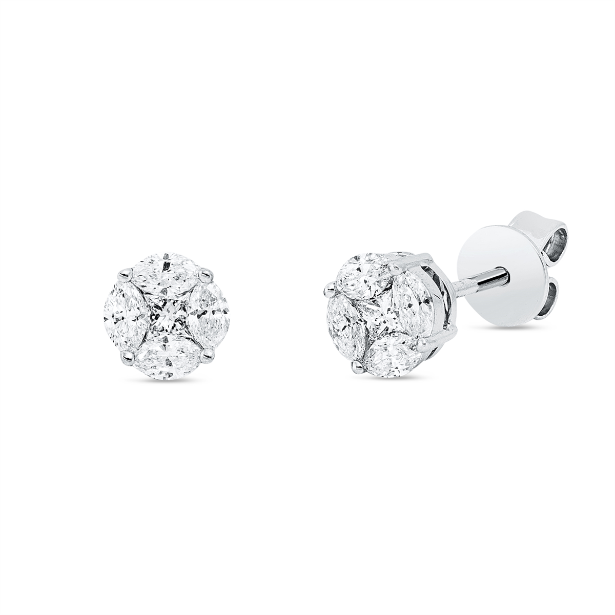 baguette illusion studs - 2W442