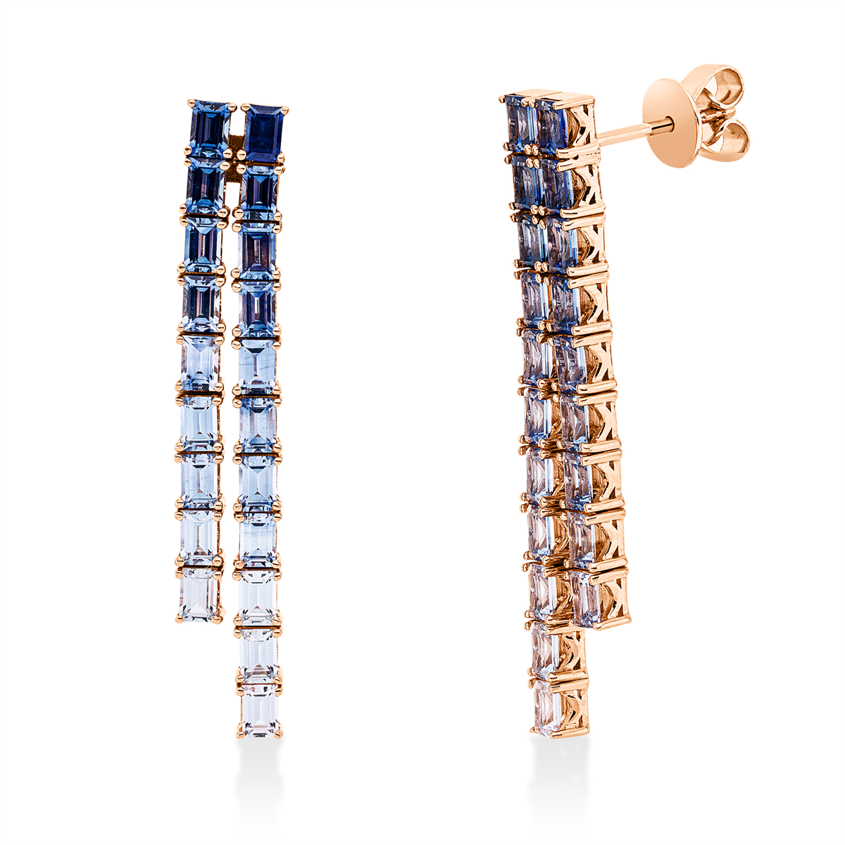 colored stone classic earrings - 2W490