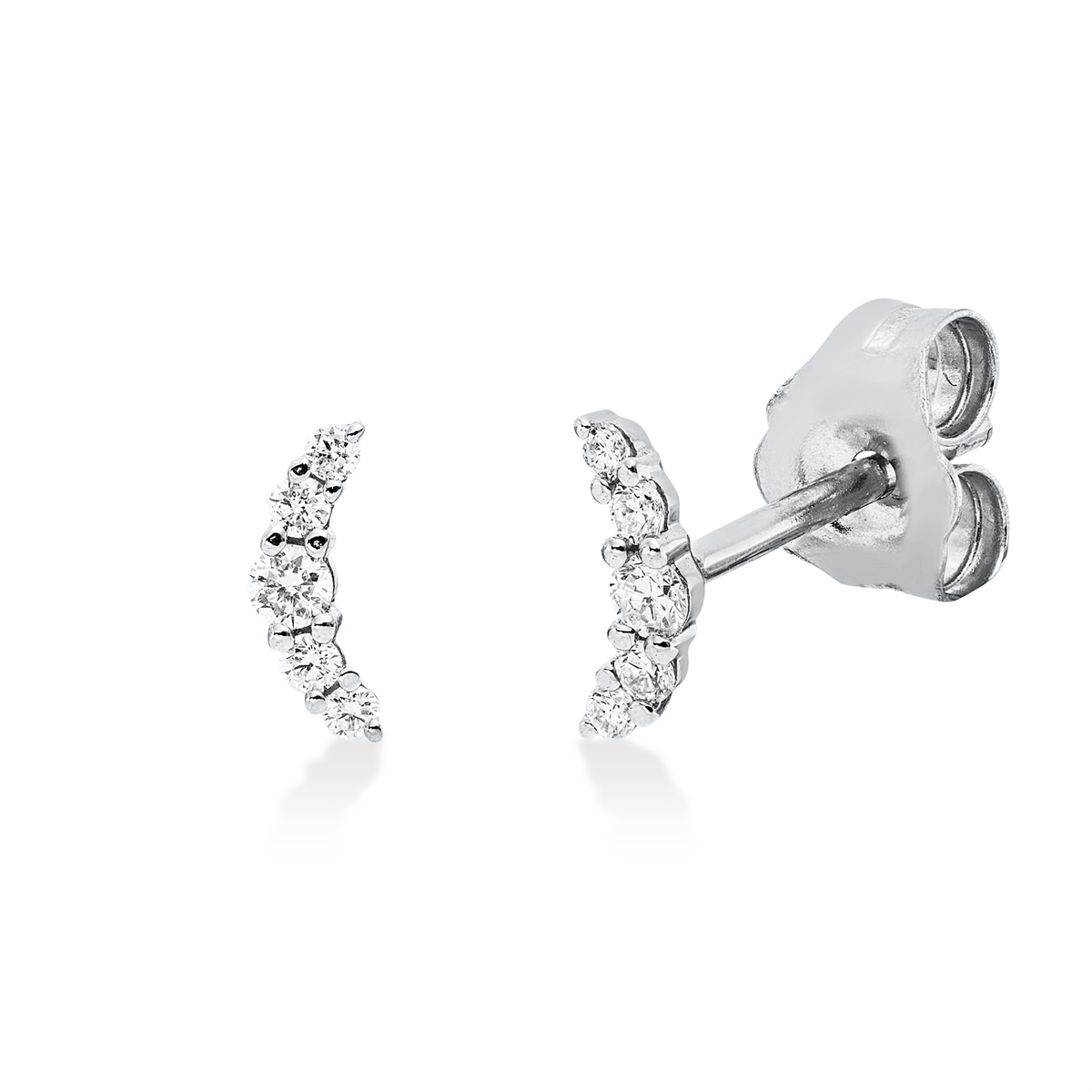 diamond full cut modern woman studs in white gold