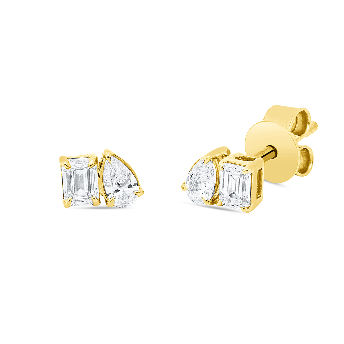 solitaire with accent stones studs - 2W562