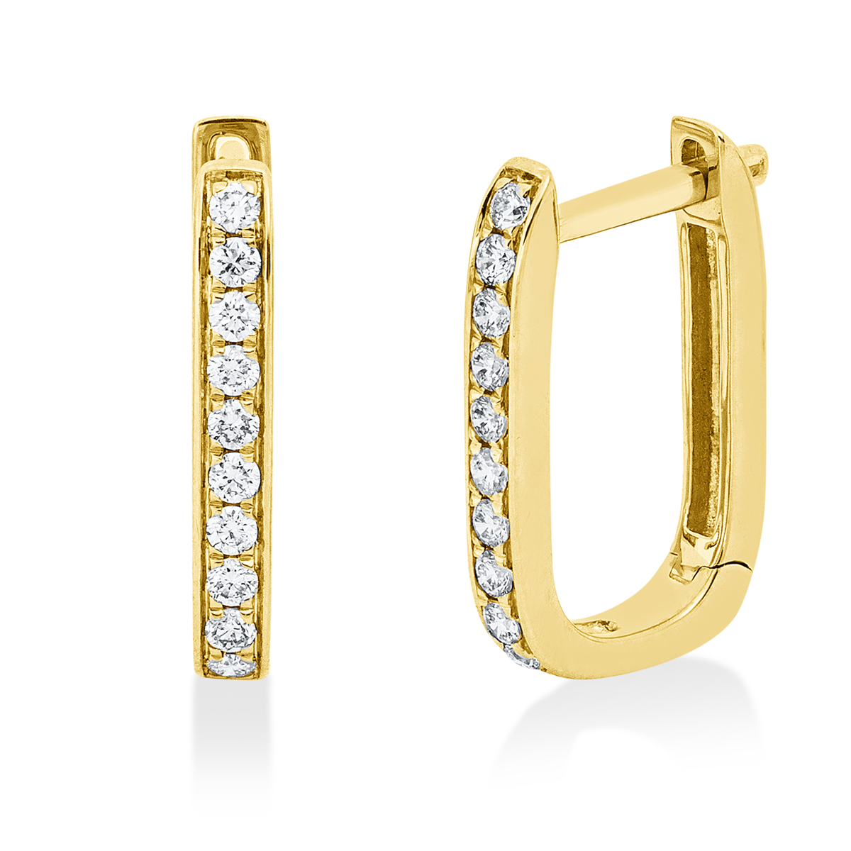diamond full cut modern woman hoops & huggies in yellow gold