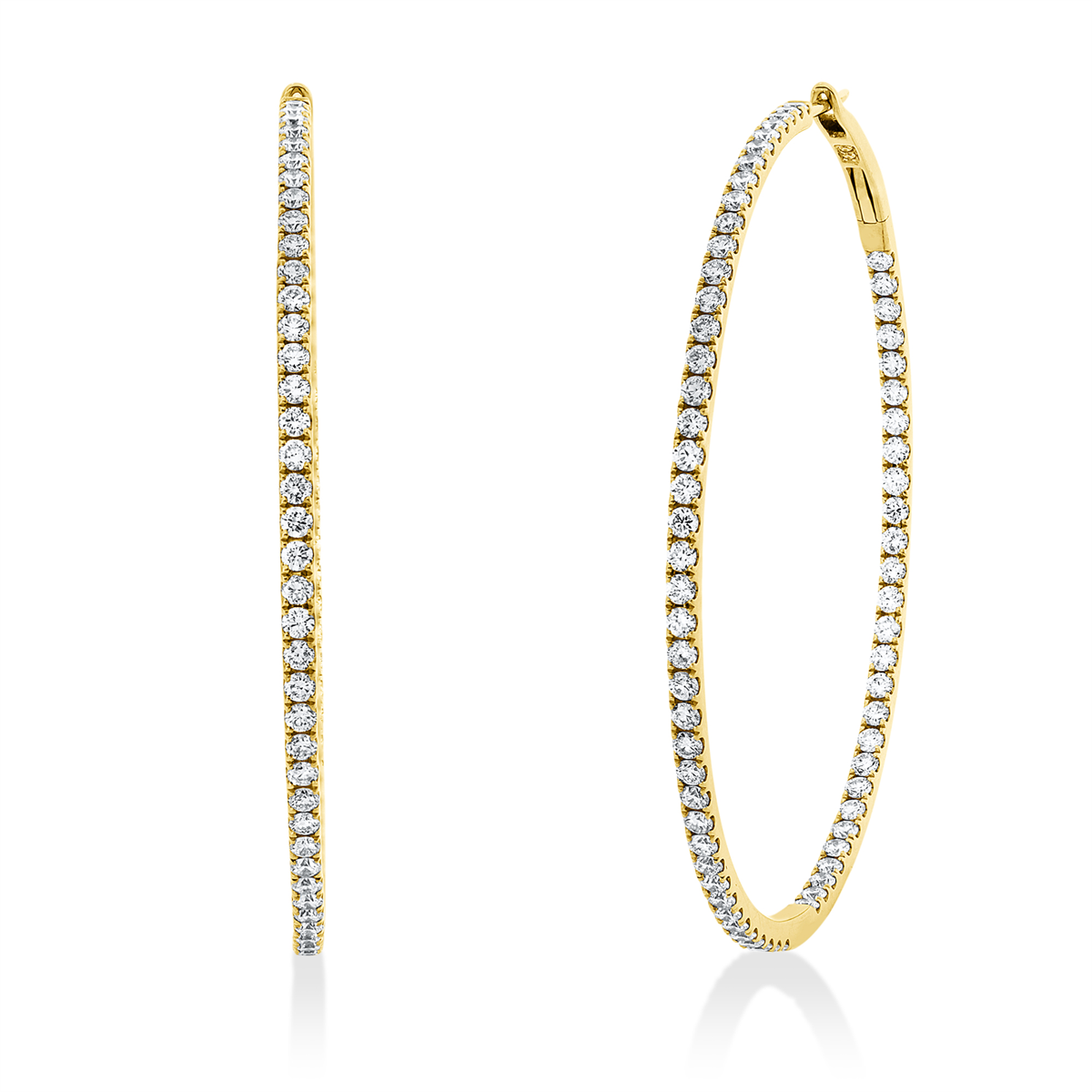 diamond full cut exclusive hoops & huggies in yellow gold