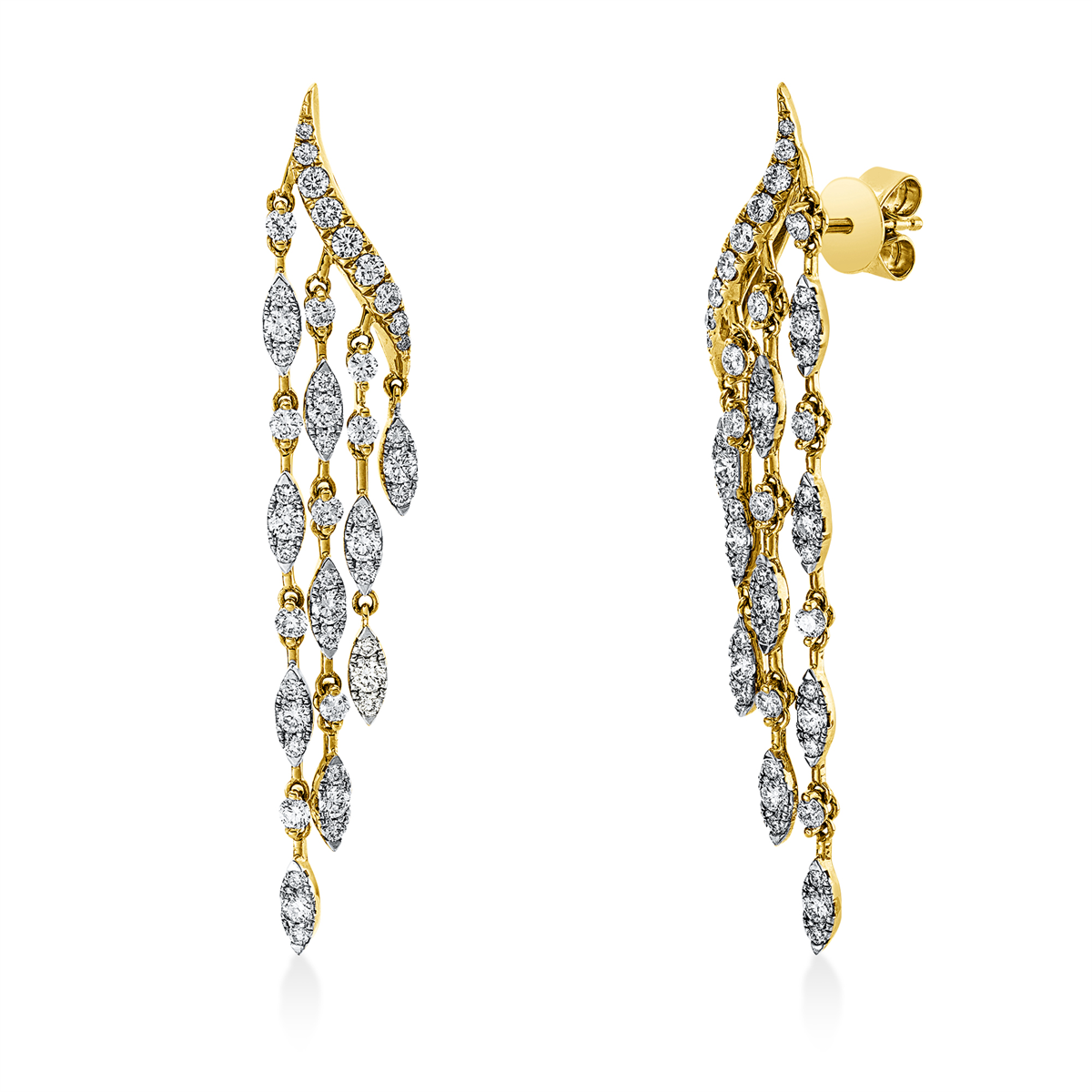diamond full cut exclusive studs in yellow gold