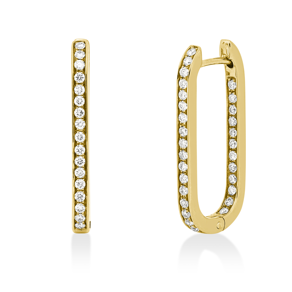 diamond full cut modern woman hoops & huggies in yellow gold