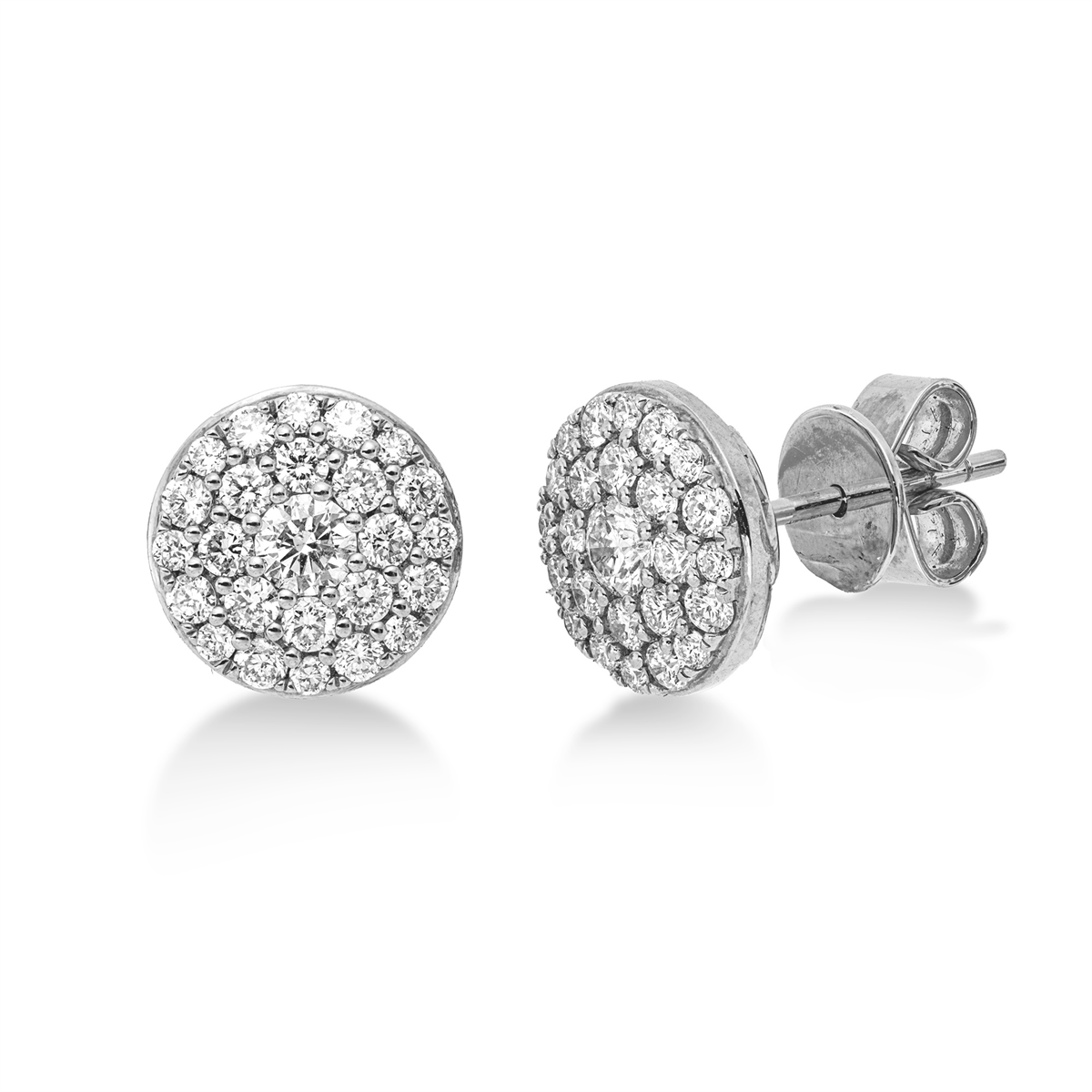 diamond full cut illusion classic studs in white gold