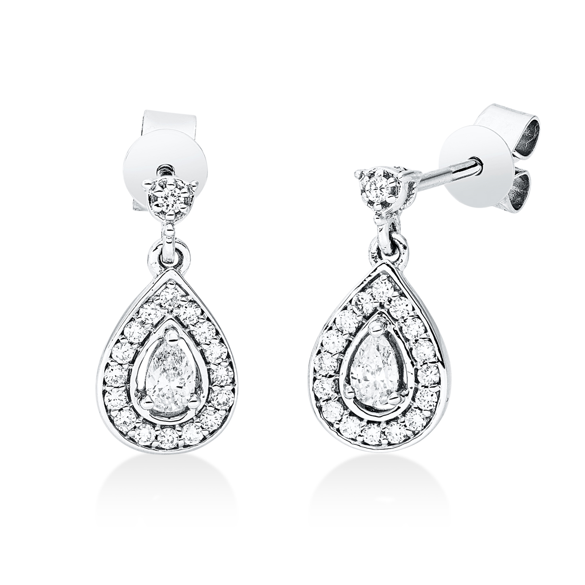 diamond full cut illusion classic studs in white gold