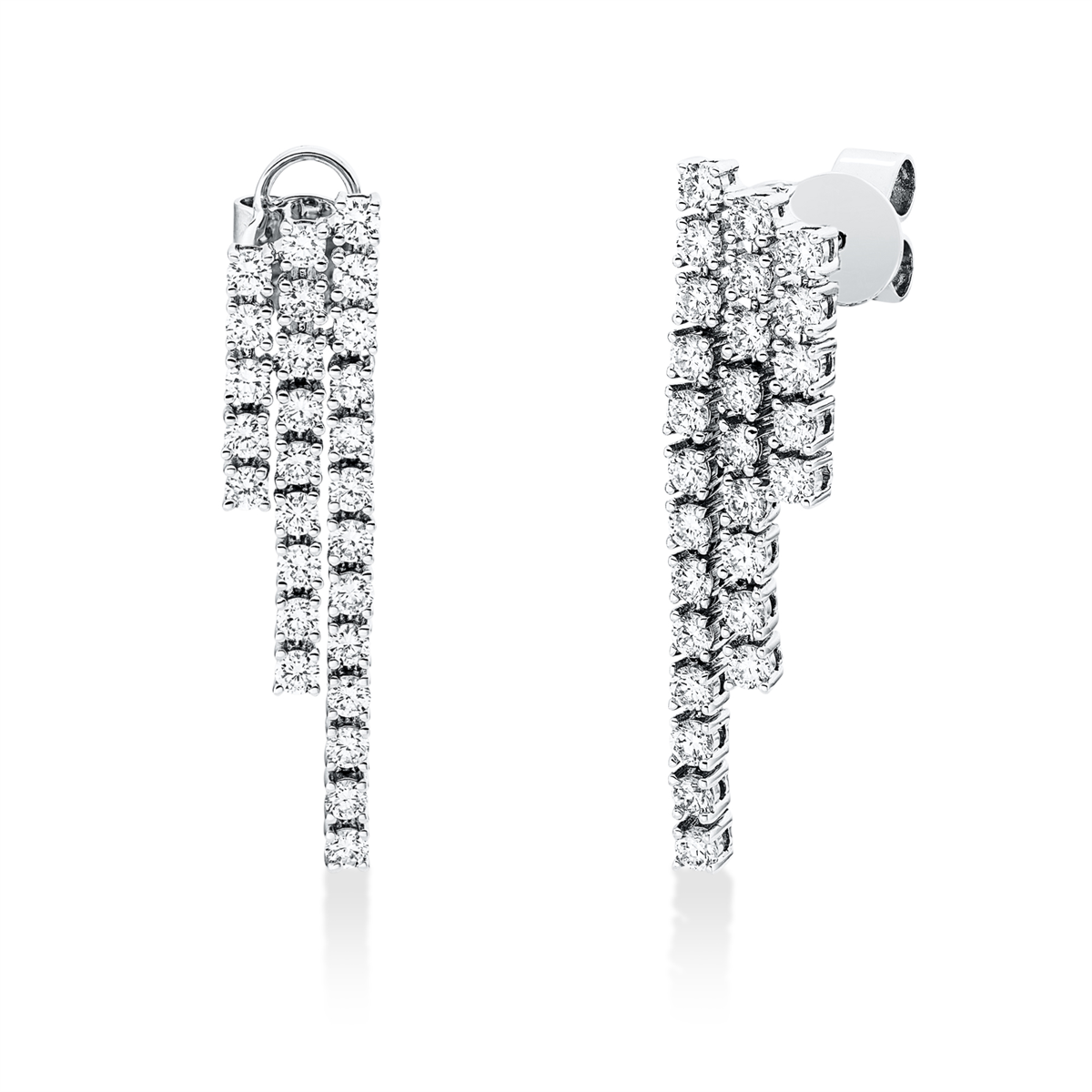 diamond full cut exclusive earrings in white gold