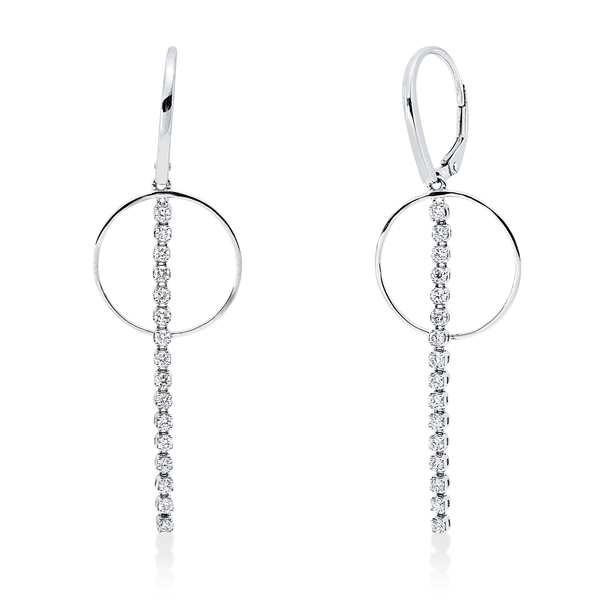 diamond full cut modern woman earrings in white gold