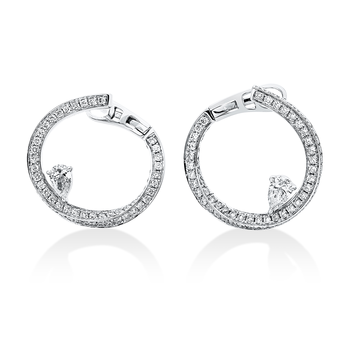 diamond full cut exclusive hoops & huggies in white gold