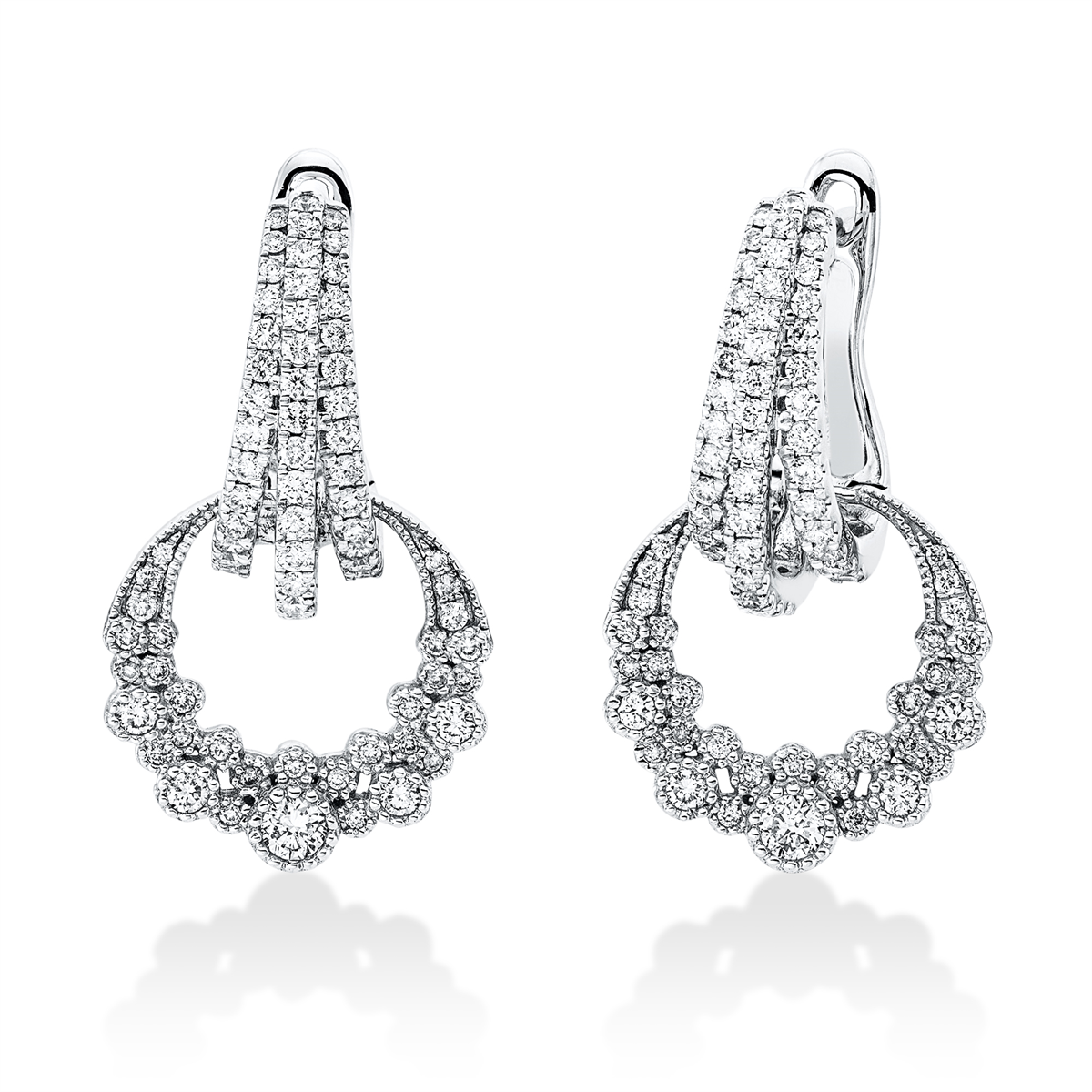 diamond full cut exclusive earrings in white gold