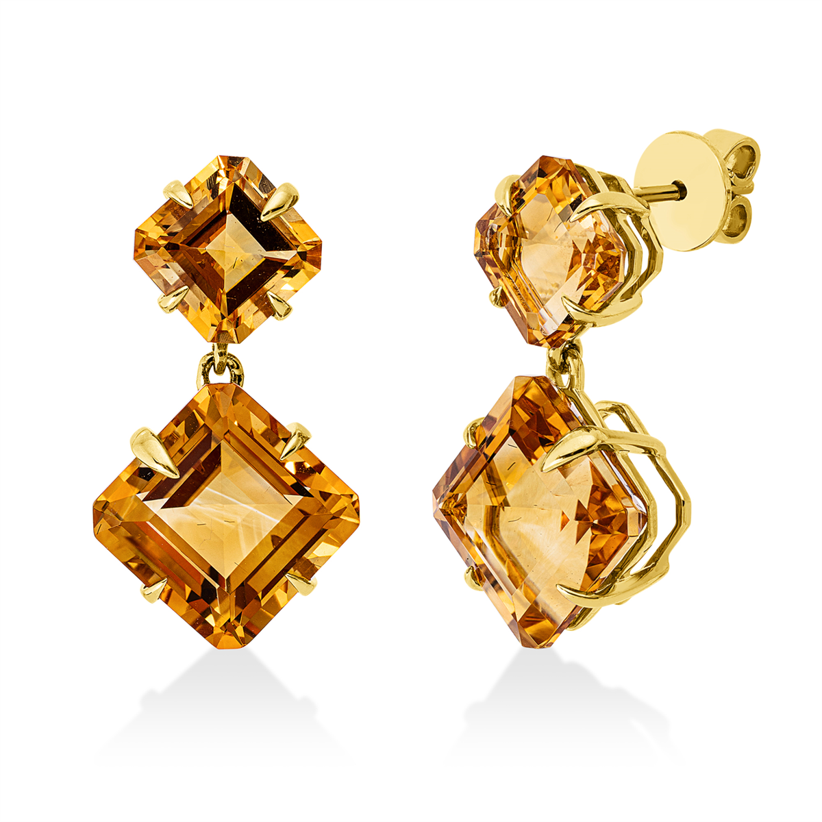 colored stone fashion earrings - 2W998