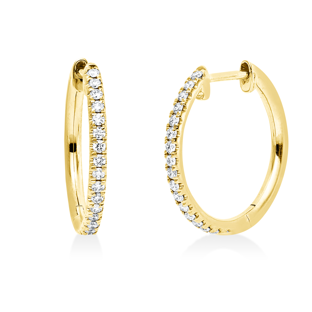 diamond full cut multi-stone hoops & huggies in yellow gold