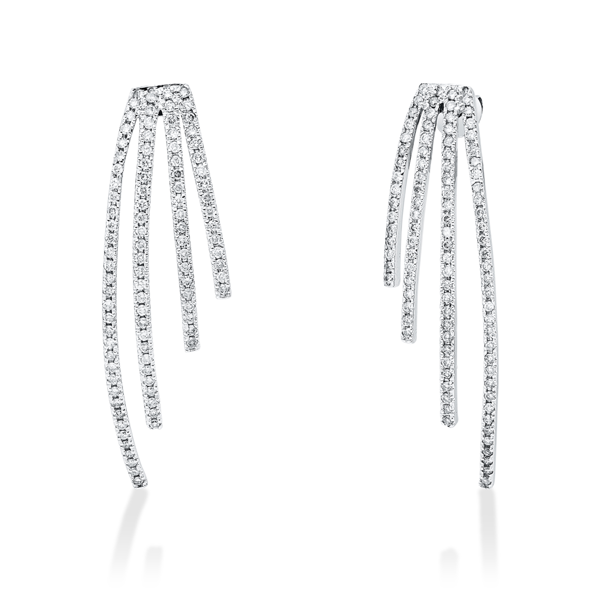 diamond full cut modern woman earrings in white gold