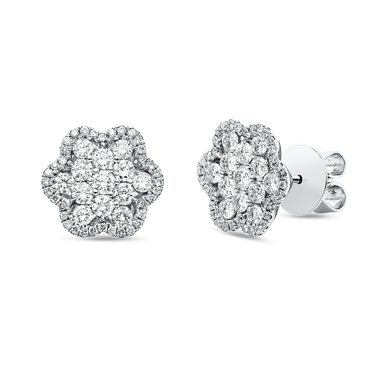 diamond full cut illusion classic studs in white gold