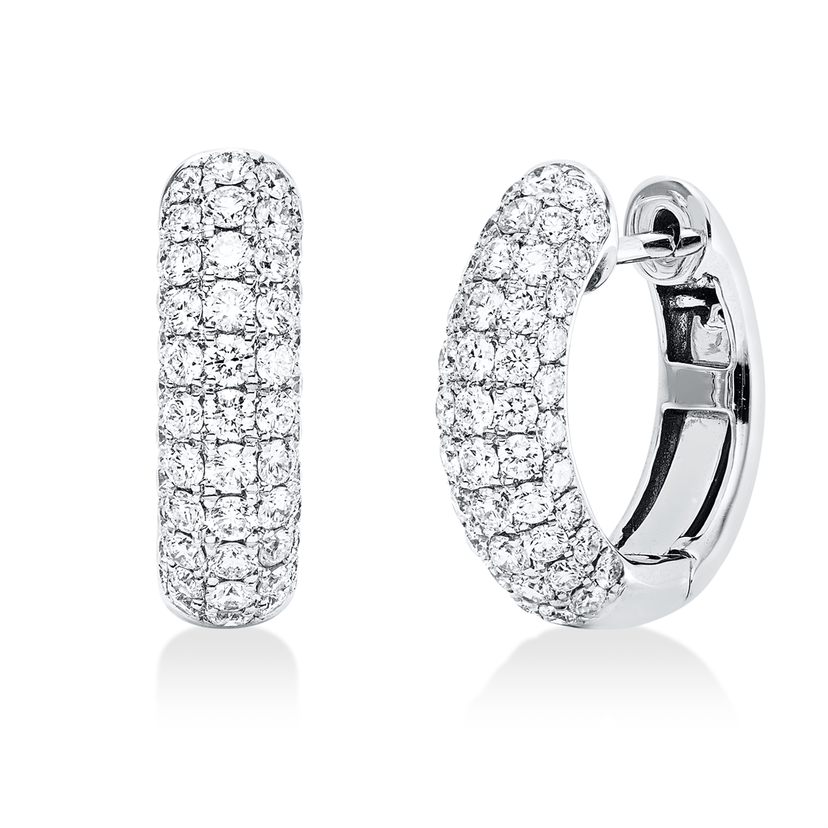 diamond full cut pavé hoops & huggies in white gold